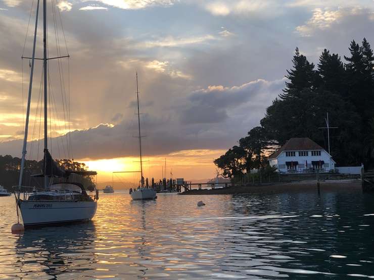 The Royal New Zealand Yacht Squadron is selling its 33,000 sqm site at Smelting House Bay on Kawau Island's Bon Accord Harbour, complete with historic Lidgard House, jetty and boat house.  Photo / Supplied
