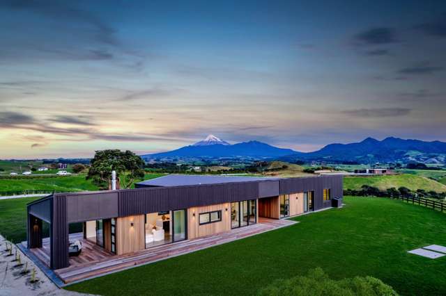Fully Furnished Architectural Home with Tasman Sea & Mountain Views
