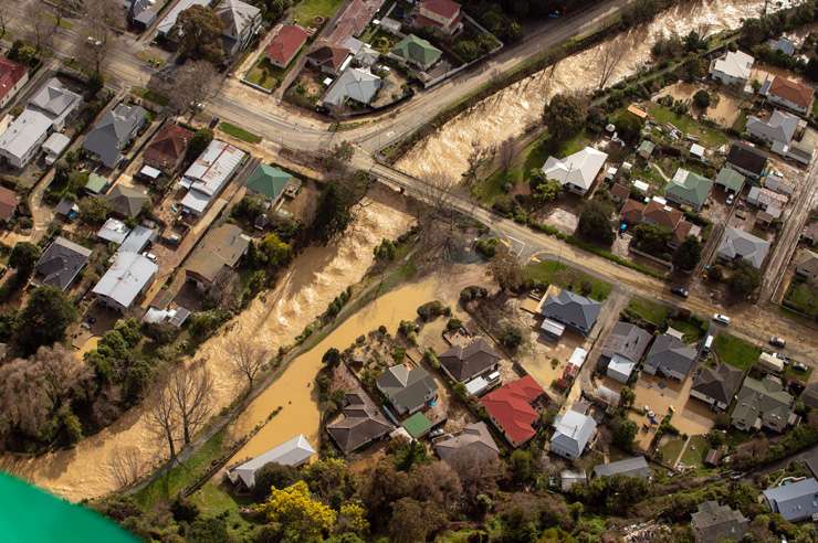 Rocks from a landslide land on a house in Sumner, Christchurch, following the 2011 Canterbury earthquakes. Photo / Getty Images