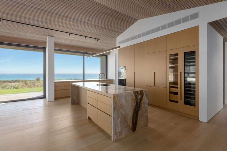 The five-bedroom architect-designed home, asking <img8 million, is the first property to be publicly marketed on the exclusive Te Arai Links or Tara Iti golf estates, north of Auckland. Photo / Supplied