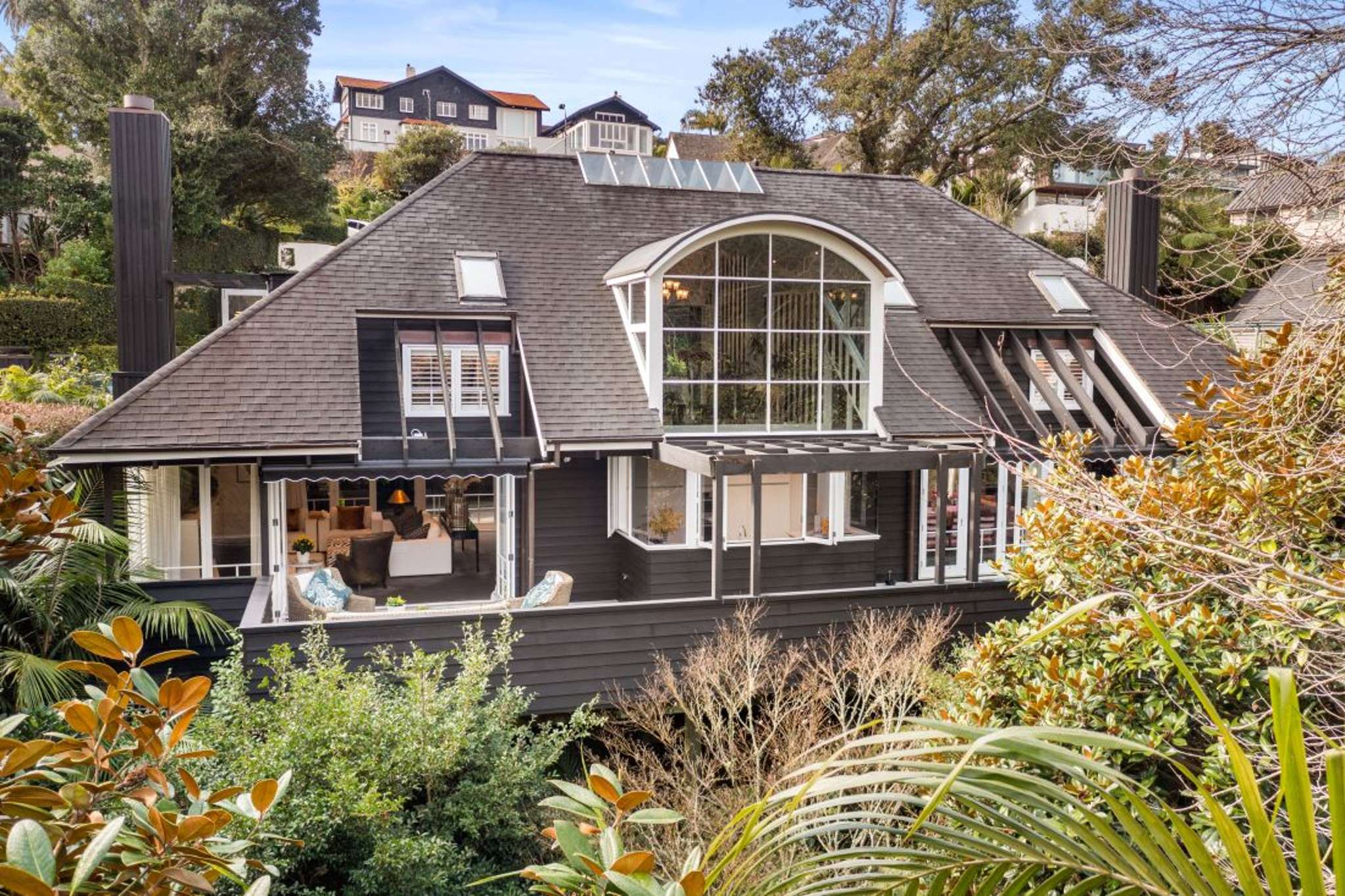 The Simon Carnachan-designed Remuera home with a bridged walkway