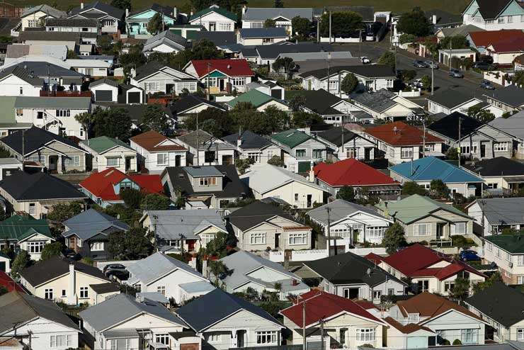 Houses in the Auckland suburb of Half Moon Bay look out to the harbour