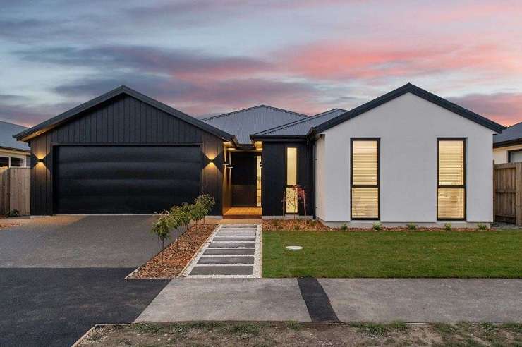 Three new builds on Timara Crescent, in Marshland, have different owners who have all decided to list the properties together. Pictured is the house at 41 Timara Crescent. Photo / Supplied