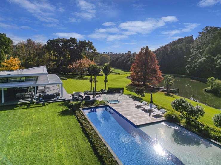 The house for sale in Coatesville, Auckland, blends luxury with contemporary art. Photo / Supplied