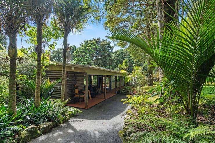 David and Linda Muir are selling their three-bedroom, two-bathroom log cabin near Kamo, Whangārei after 23 years. Photo / Supplied