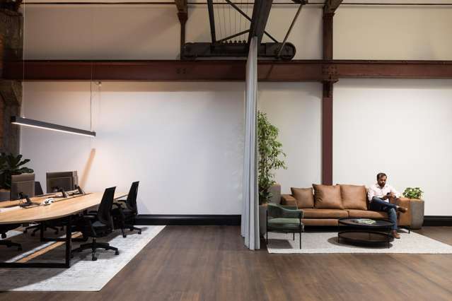 Character office with golf simulator